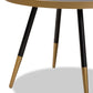 Lauro Modern and Contemporary Round Glossy Marble and Metal Coffee Table with Two-Tone Black and Gold Legs FredCo