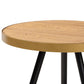 Lauro Modern and Contemporary Round Walnut Wood and Metal End Table with Two-Tone Black and Gold Legs FredCo