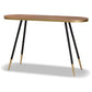 Lauro Modern and Contemporary Walnut Wood Finished and Two-Tone Gold and Black Metal Console Table FredCo