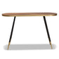 Lauro Modern and Contemporary Walnut Wood Finished and Two-Tone Gold and Black Metal Console Table FredCo