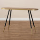 Lauro Modern and Contemporary Walnut Wood Finished and Two-Tone Gold and Black Metal Console Table FredCo
