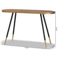 Lauro Modern and Contemporary Walnut Wood Finished and Two-Tone Gold and Black Metal Console Table FredCo