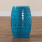 Lavinia Modern and Contemporary Blue Finished Metal Outdoor Side Table FredCo