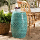 Lavinia Modern and Contemporary Teal Finished Metal Outdoor Side Table FredCo