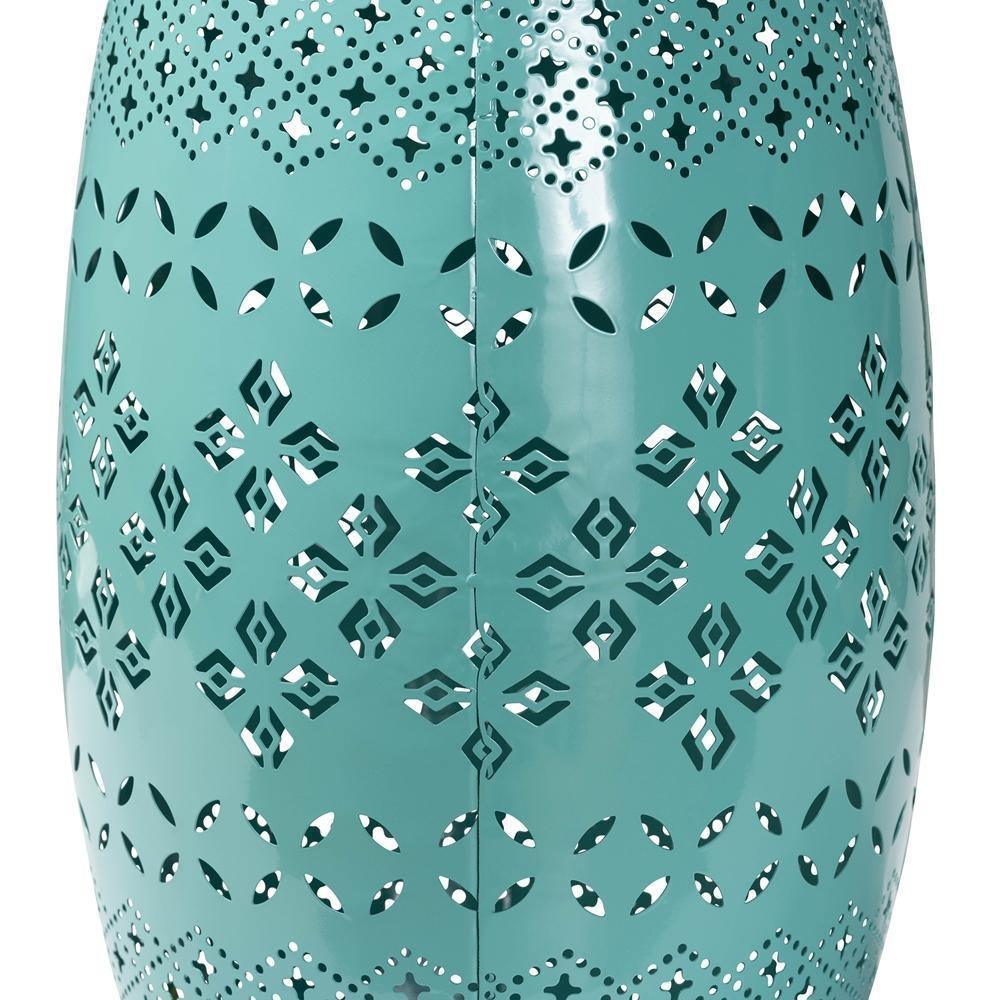 Lavinia Modern and Contemporary Teal Finished Metal Outdoor Side Table FredCo