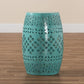 Lavinia Modern and Contemporary Teal Finished Metal Outdoor Side Table FredCo