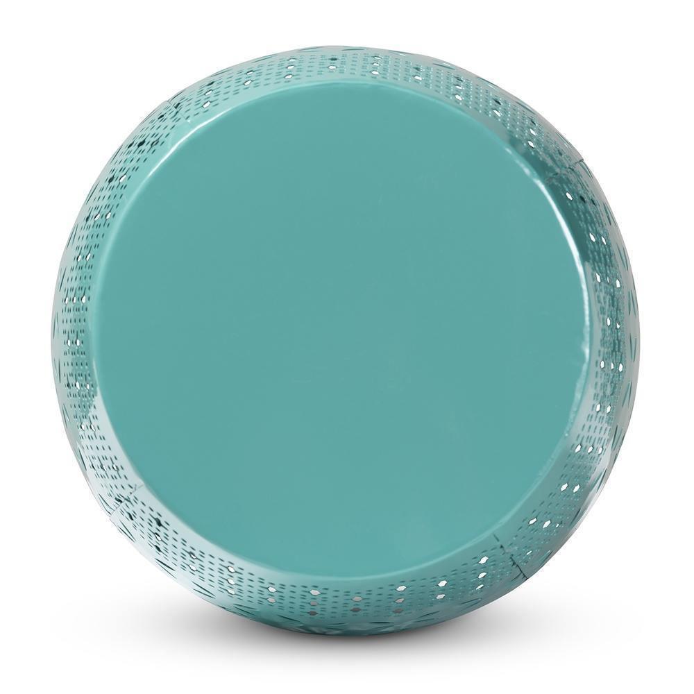 Lavinia Modern and Contemporary Teal Finished Metal Outdoor Side Table FredCo
