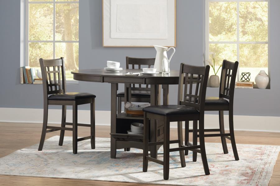 Lavon 5-piece Counter Height Dining Set Medium Grey 108218-S5 Coaster FredCo
