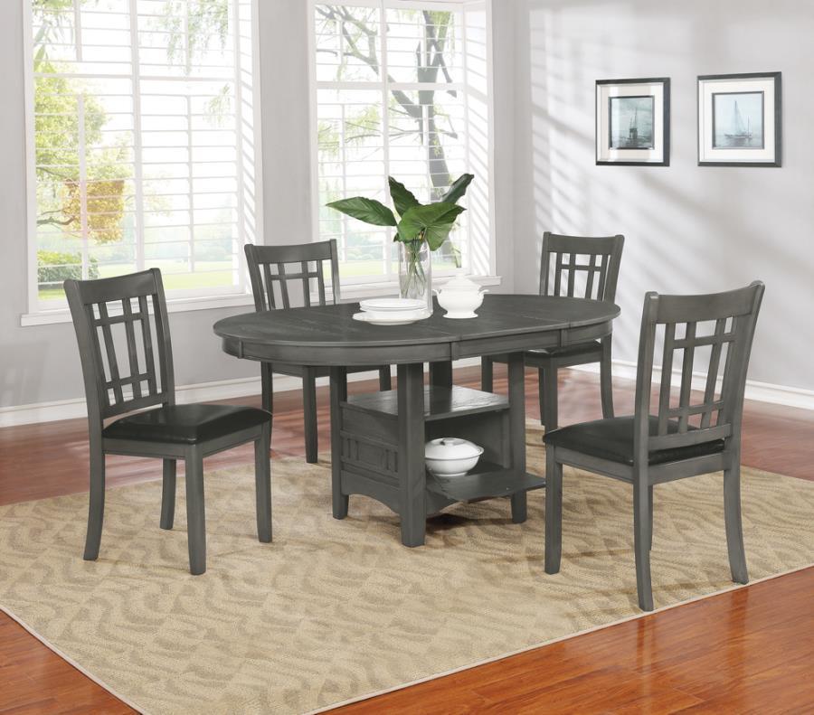Lavon 5-piece Dining Set Medium Grey 108211-S5 Coaster FredCo