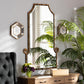 Layan Glamourous Hollywood Regency Style Gold Finished Metal Bamboo Inspired Accent Wall Mirror FredCo