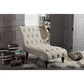 Layla Mid-century Modern Light Beige Fabric Upholstered Button-tufted Chaise Lounge FredCo