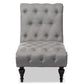 Layla Mid-century Retro Modern Grey Fabric Upholstered Button-tufted Chaise Lounge FredCo