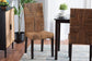 Laymi Modern Bohemian Dark Brown Mahogany Wood and Banana Fiber Dining Chair FredCo