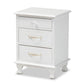 Layton Classic and Traditional White Finished Wood 3-Drawer Nightstand FredCo