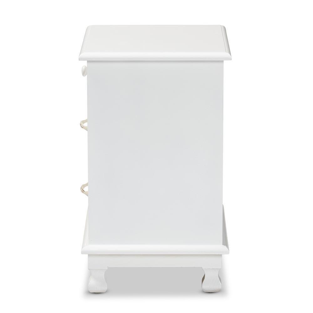 Layton Classic and Traditional White Finished Wood 3-Drawer Nightstand FredCo