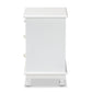 Layton Classic and Traditional White Finished Wood 3-Drawer Nightstand FredCo