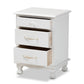 Layton Classic and Traditional White Finished Wood 3-Drawer Nightstand FredCo