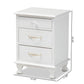 Layton Classic and Traditional White Finished Wood 3-Drawer Nightstand FredCo