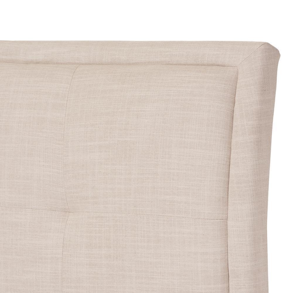 Lea Modern and Contemporary Beige Mix-Linen Queen Size Storage Platform Bed FredCo