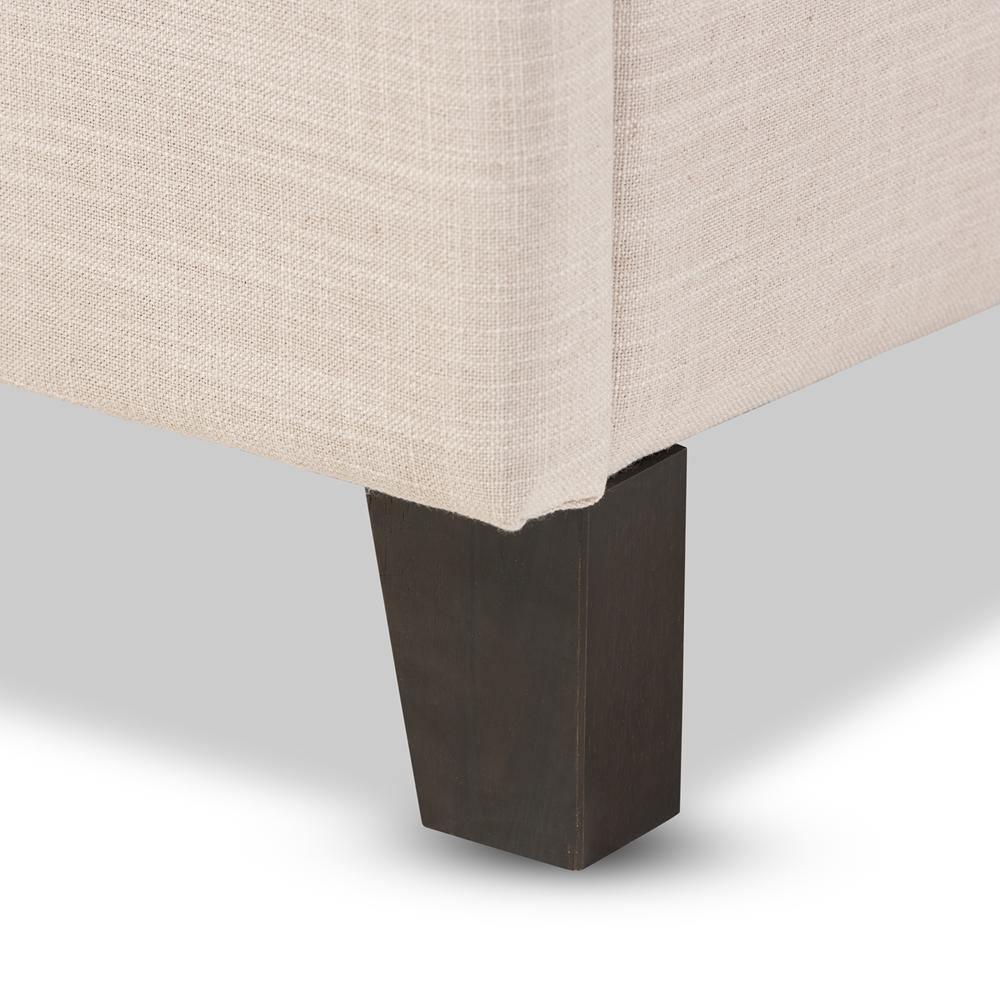 Lea Modern and Contemporary Beige Mix-Linen Queen Size Storage Platform Bed FredCo