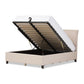 Lea Modern and Contemporary Beige Mix-Linen Queen Size Storage Platform Bed FredCo