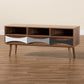Leane Modern and Contemporary Natural Brown Finished and Multi-Colored Wood 3-Drawer TV Stand FredCo
