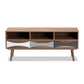 Leane Modern and Contemporary Natural Brown Finished and Multi-Colored Wood 3-Drawer TV Stand FredCo
