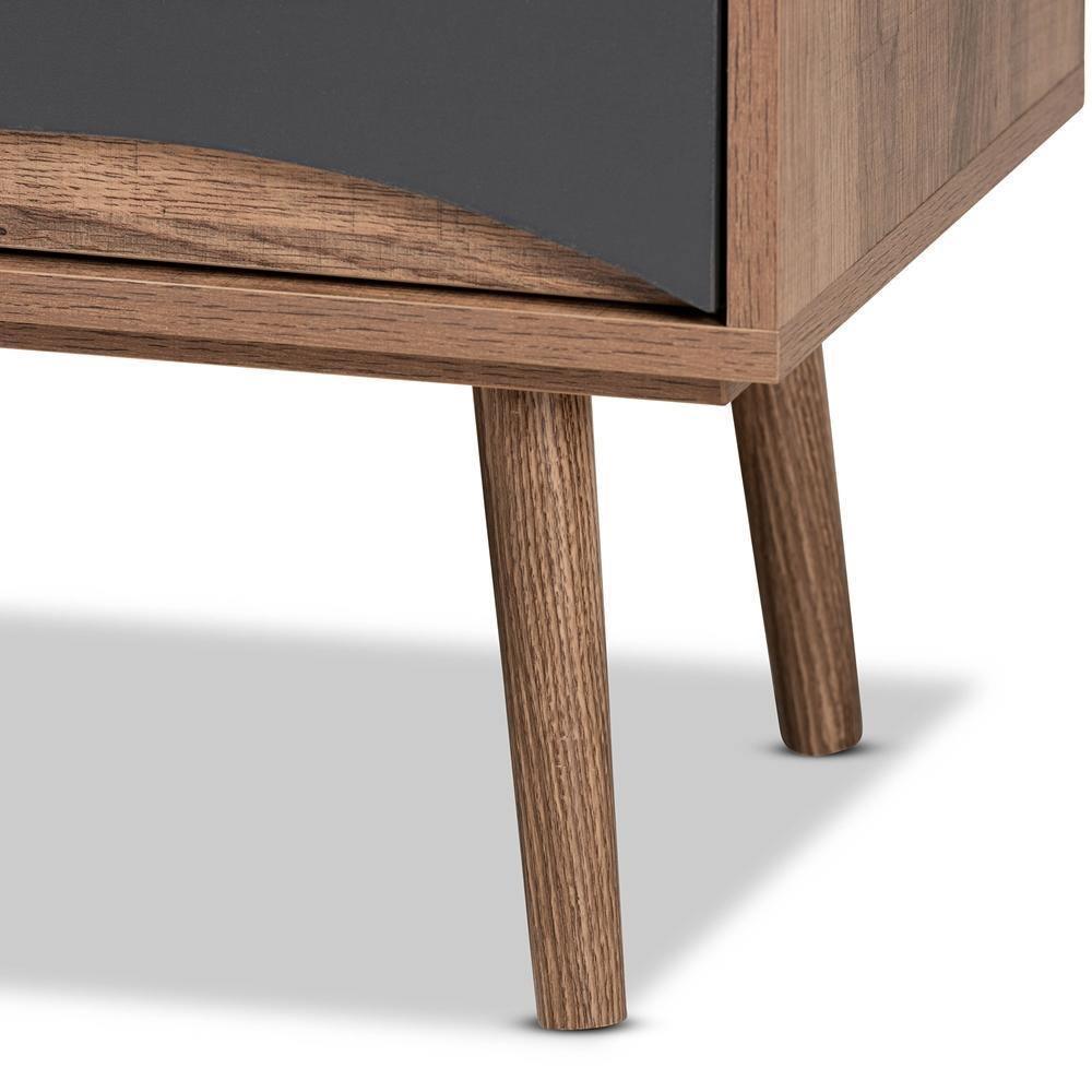 Leane Modern and Contemporary Natural Brown Finished and Multi-Colored Wood 3-Drawer TV Stand FredCo