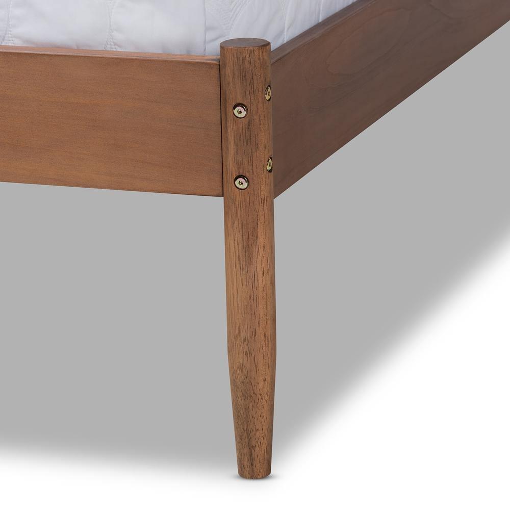 Leanora Mid-Century Modern Ash Wanut Finished King Size Wood Platform Bed FredCo