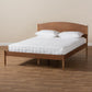 Leanora Mid-Century Modern Ash Wanut Finished Queen Size Wood Platform Bed FredCo