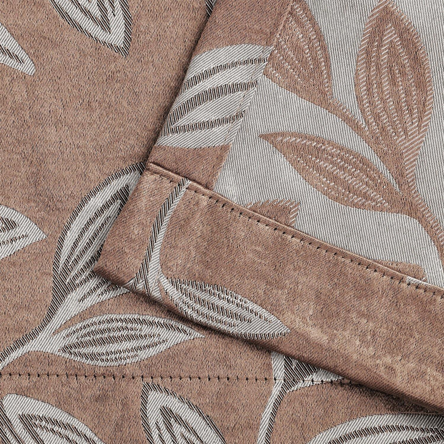 Leaves Jacquard Thermal Insulated Blackout Grommet Panel Curtain Set FredCo