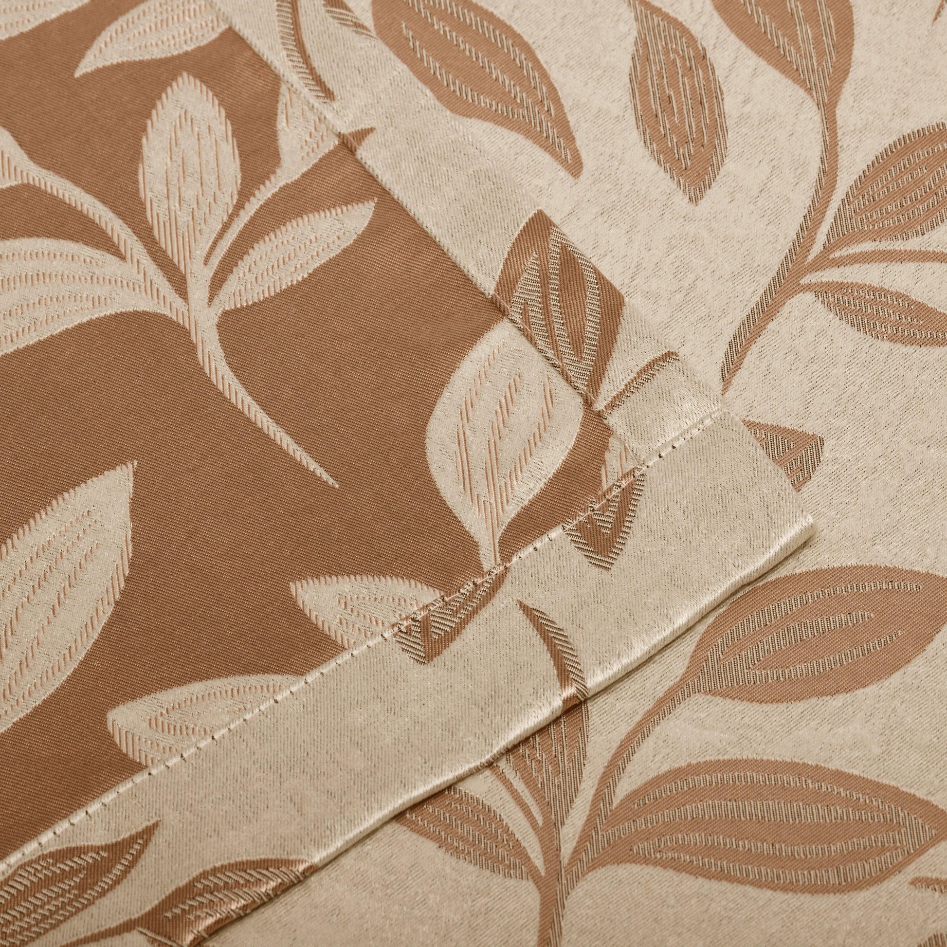 Leaves Jacquard Thermal Insulated Blackout Grommet Panel Curtain Set FredCo