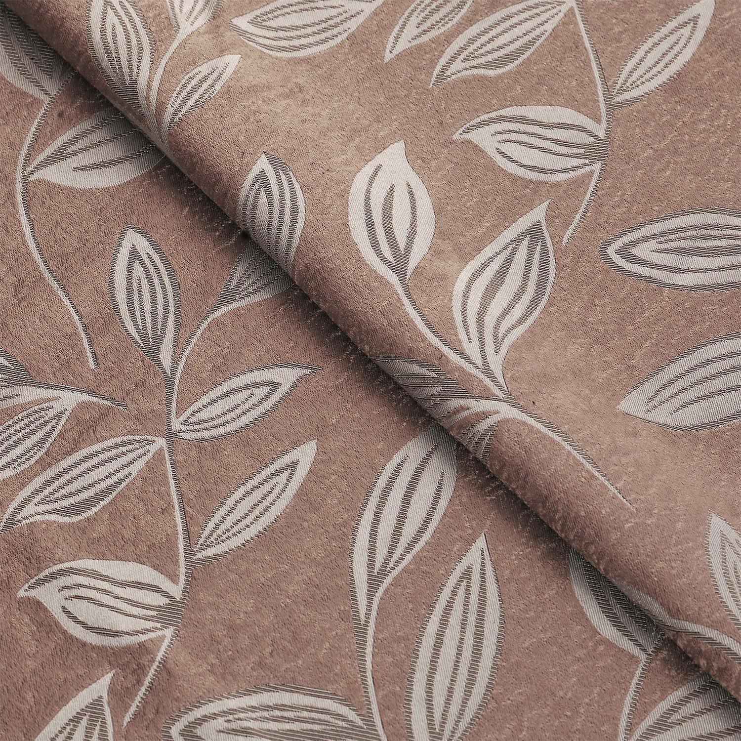 Leaves Jacquard Thermal Insulated Blackout Grommet Panel Curtain Set FredCo