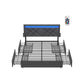 LED Bed Frame Queen Size with Headboard and 4 Drawers, Gray FredCo