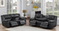 Lee Upholstered Pillow Top Arm Living Room Set Black 601061-S2 Coaster FredCo