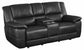 Lee Upholstered Pillow Top Arm Living Room Set Black 601061-S2 Coaster FredCo