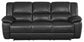 Lee Upholstered Pillow Top Arm Living Room Set Black 601061-S3 Coaster FredCo