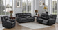 Lee Upholstered Pillow Top Arm Living Room Set Black 601061-S3 Coaster FredCo