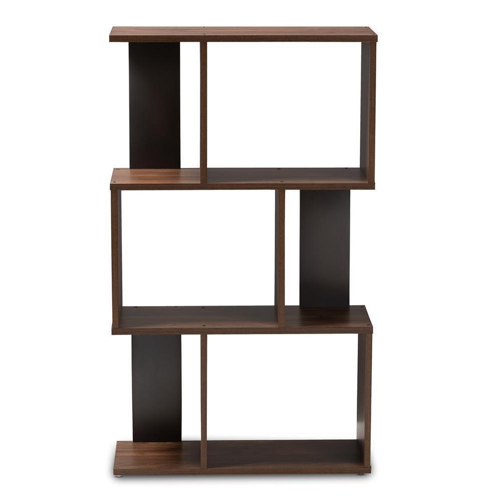Legende Modern and Contemporary Brown and Dark Grey Finished Display Bookcase FredCo