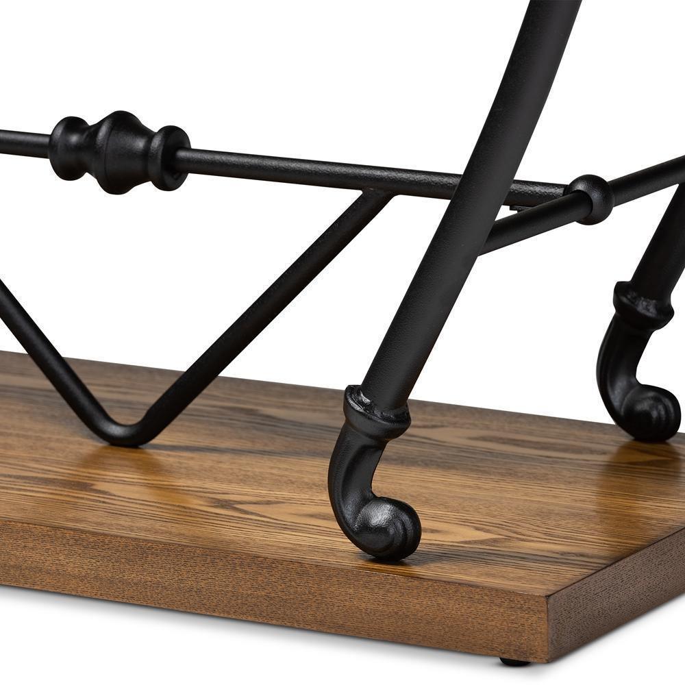Leigh Vintage Rustic Industrial Distressed Wood and Black Metal Finished Entryway Console Table FredCo