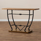 Leigh Vintage Rustic Industrial Distressed Wood and Black Metal Finished Entryway Console Table FredCo