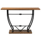 Leigh Vintage Rustic Industrial Distressed Wood and Black Metal Finished Entryway Console Table FredCo