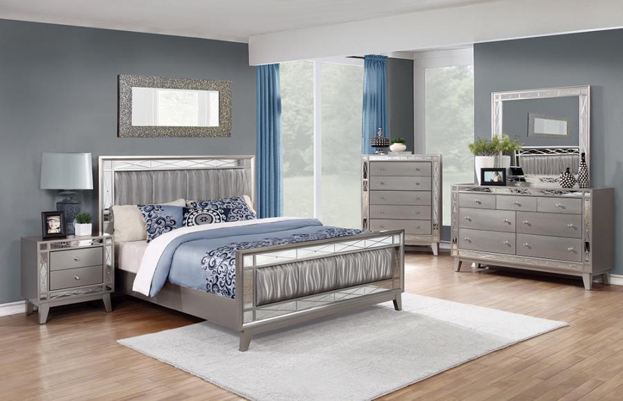 Leighton Bedroom Set Metallic Mercury Coaster Eastern King, 5 Piece FredCo