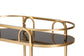 Leighton Contemporary Glam and Luxe Gold Metal and Tempered Glass 2-Tier Wine Cart FredCo