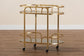 Leighton Contemporary Glam and Luxe Gold Metal and Tempered Glass 2-Tier Wine Cart FredCo