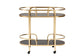 Leighton Contemporary Glam and Luxe Gold Metal and Tempered Glass 2-Tier Wine Cart FredCo