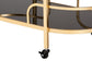 Leighton Contemporary Glam and Luxe Gold Metal and Tempered Glass 2-Tier Wine Cart FredCo