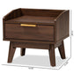 Lena Mid-Century Modern Walnut Brown Finished 1-Drawer Wood Nightstand FredCo