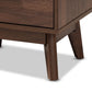 Lena Mid-Century Modern Walnut Brown Finished 1-Drawer Wood Nightstand FredCo