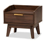 Lena Mid-Century Modern Walnut Brown Finished 1-Drawer Wood Nightstand FredCo